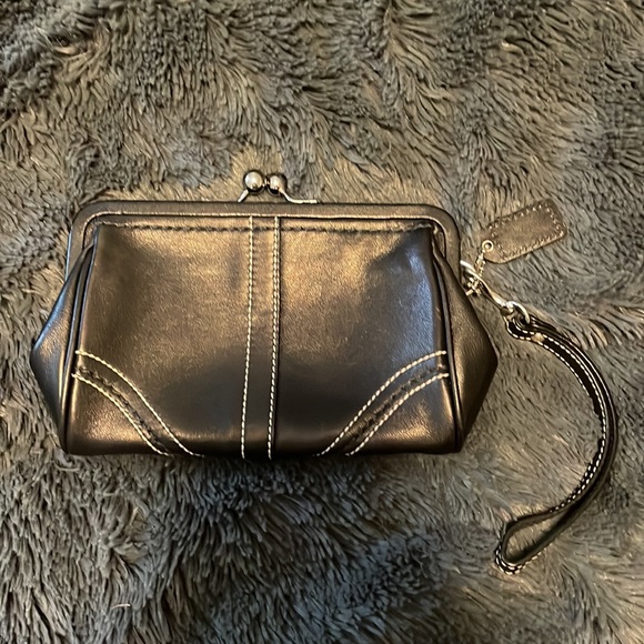 Coach black Leather Wristlet - Picture 2 of 8